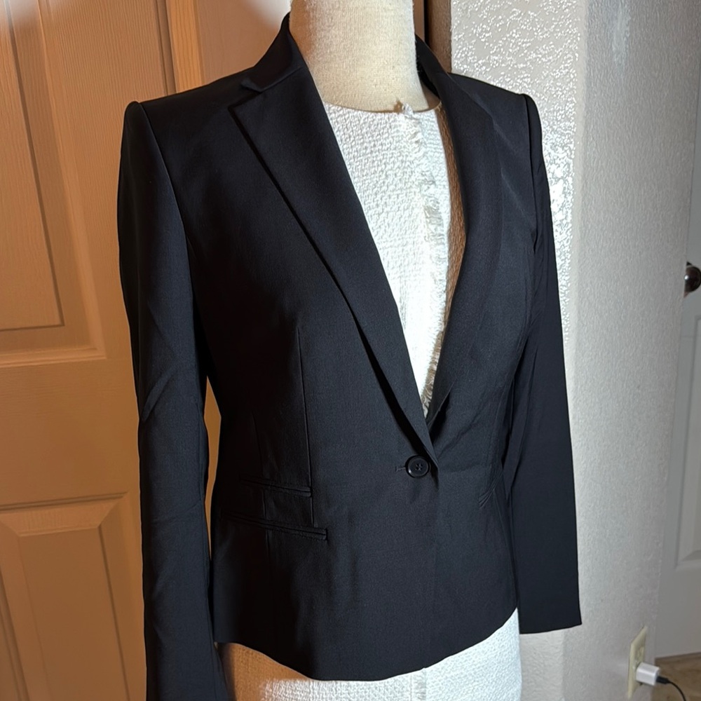 Ann Taylor Black Tailored Blazer with Notched Lapels